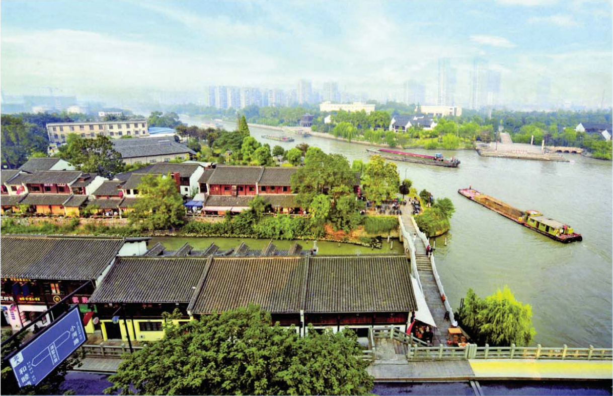 2012年配图（京杭大运河、小河、余杭塘河交汇段，来源《杭州年鉴2012》）.png